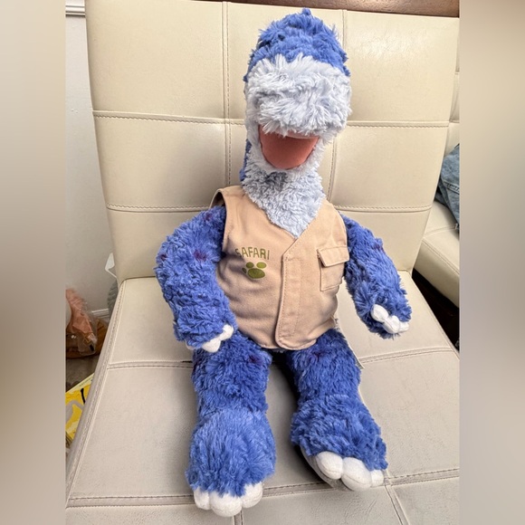 Build-A-Bear Blue Dinosaur with Tan safari Vest - Picture 1 of 10